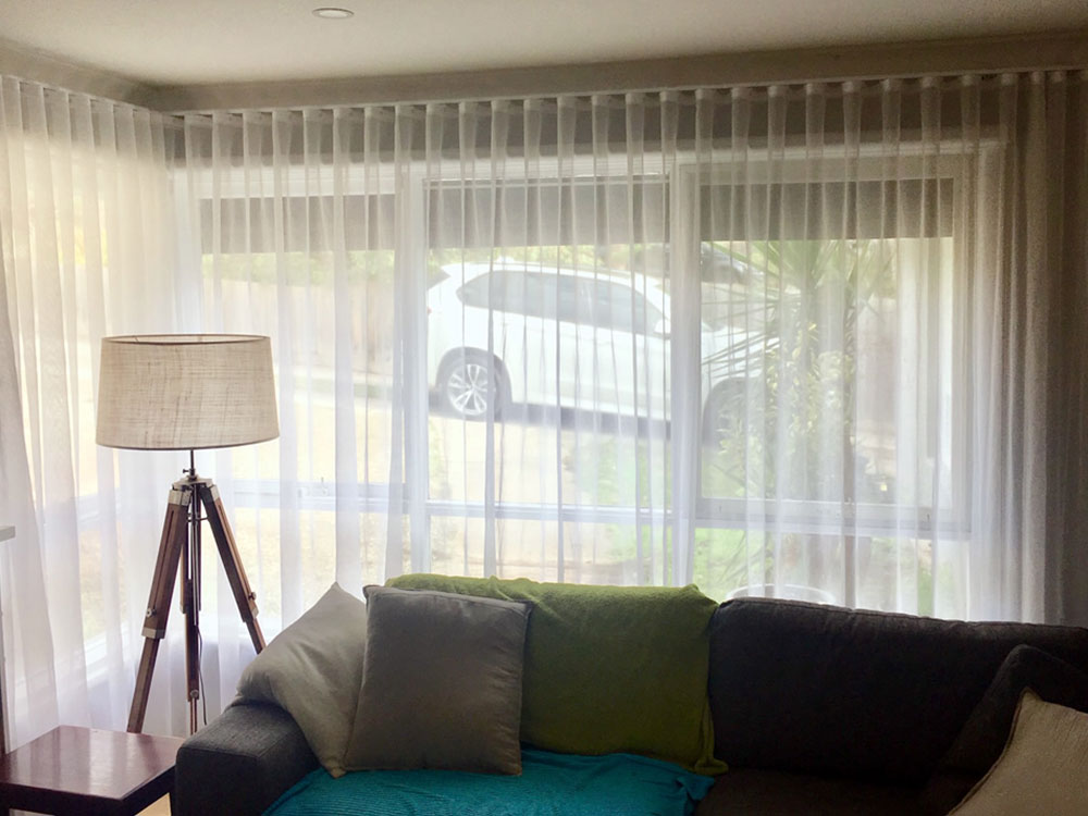 S Fold sheer curtains in living room