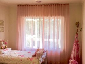 Pink S Fold sheer curtains 1