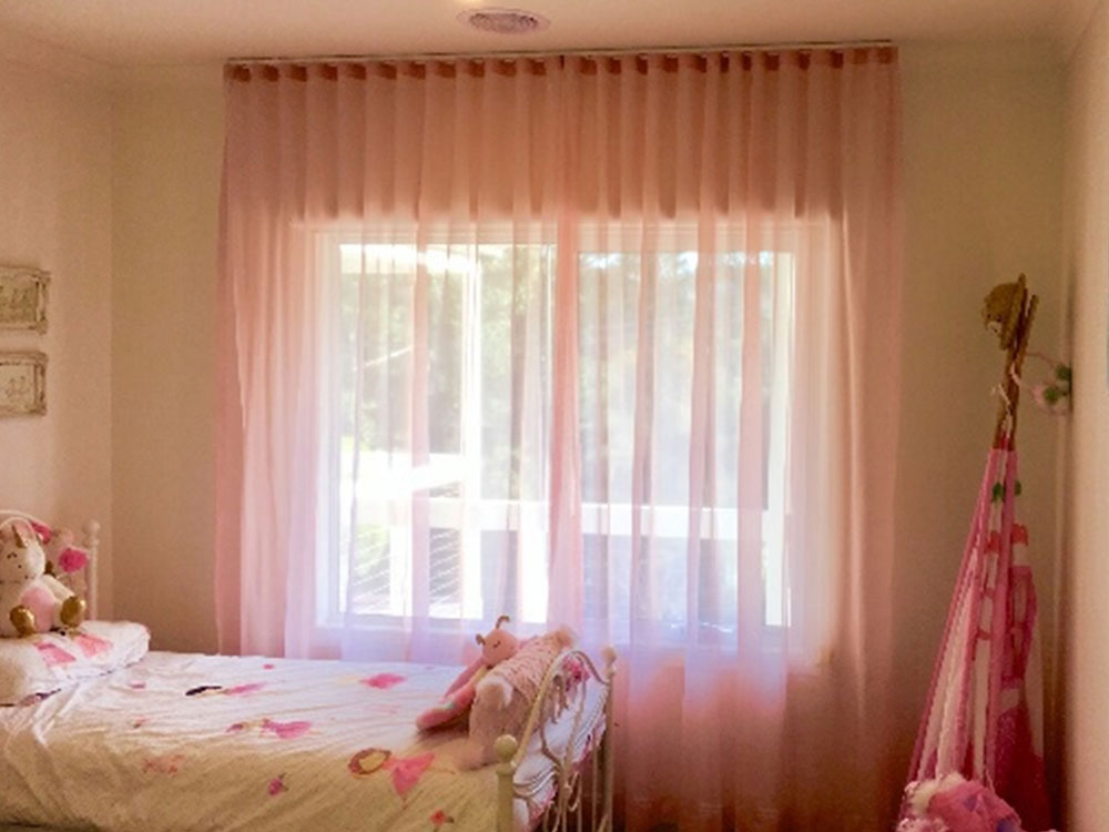 Pink S Fold sheer curtains