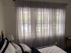 White sheer curtains