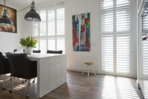 plantation shutters for a boardroom
