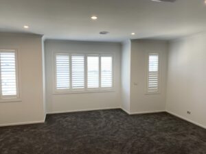 plantation shutter installation in a new home