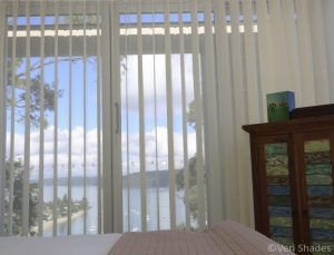 White Veri shades curtain in a bedroom