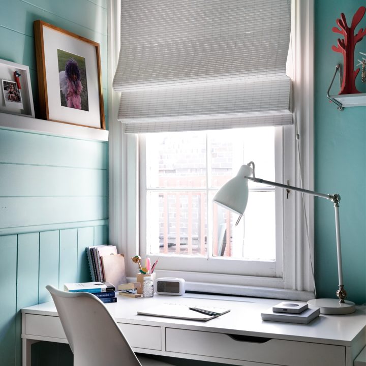 french woven roman blind study
